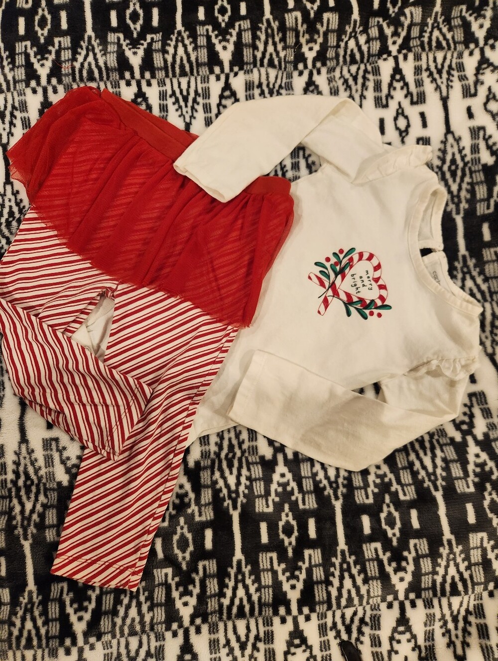 Carter'a Girls' Red & White Candy Heart Holiday Set, Size 24M